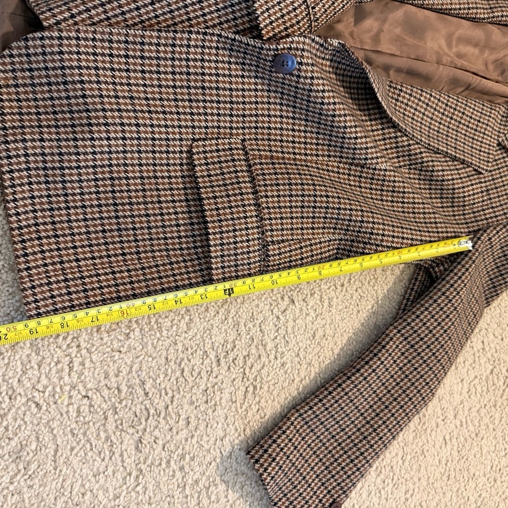 Vintage Burberrys Wool Tweed Blazer | Brown Houndstooth | Tailored Fit | Size 8 - Picture 6 of 12